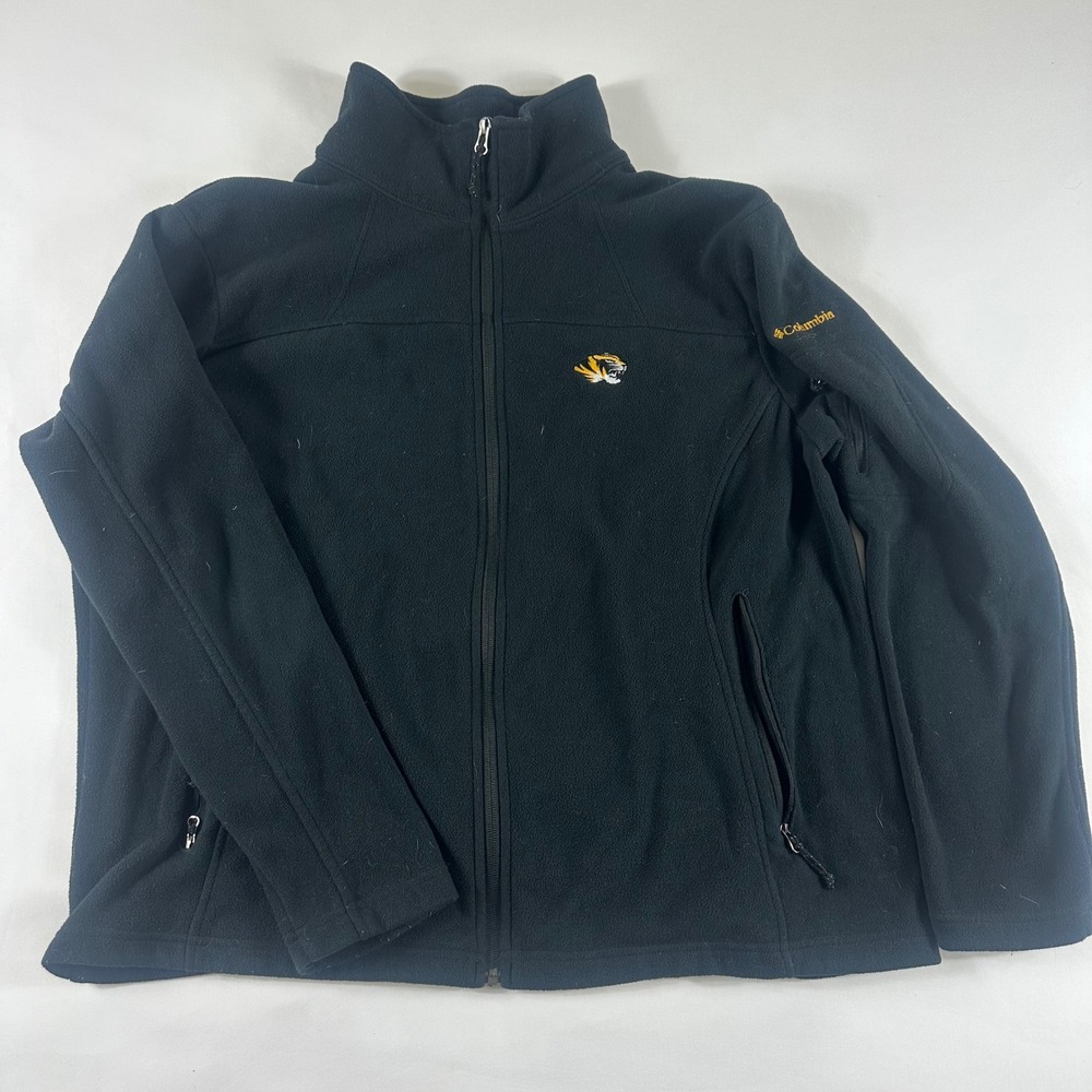 Columbia Womens 2X Fleece Jacket‎ Missouri Tigers Mizzou Full Zip Black
